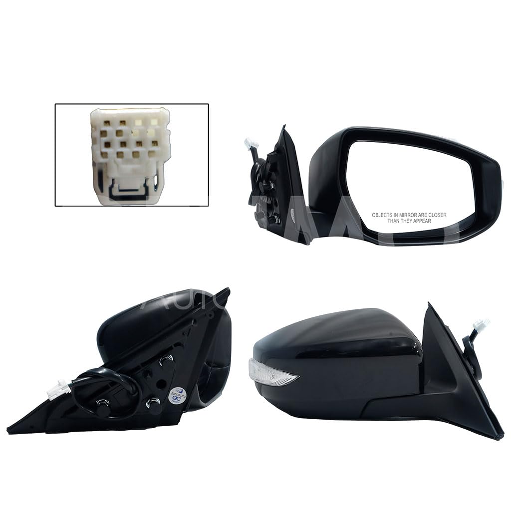 NISSAN ALTIMA 2013 2014 2015 2016 2017 2018 ESPEJO DER ELECT NEGRO P/PINTAR C/LUZ DIRECCIONAL C/DESEMPAÑANTE (6PINES)