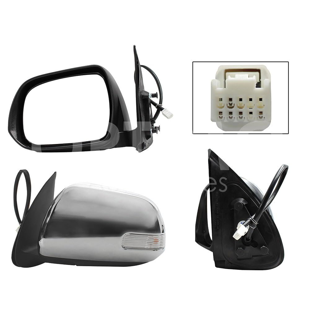 TOYOTA HILUX 2012 2013 2014 2015 ESPEJO IZQ ELECT CROMO C/LUZ DIRECCIONAL (5PINES)