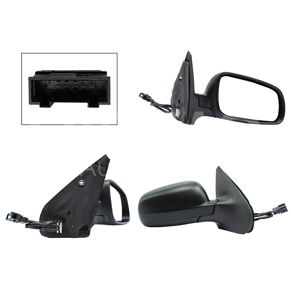 VOLKSWAGEN JETTA/GOLF A4/CLASICO 1999 2000 2001 2002 2003 2004 2005 2006 2007 2008 2009 2010 2011 2012 2013 2014 2015 ESPEJO DER ELECT NEGRO P/PINTAR (5PINES)