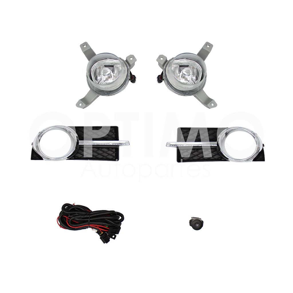 CHEVROLET AVEO 2007 2008 2009 2010 2011 KIT FARO AUX C/CABLES C/REJILLAS ARILLO CROMO C/FOCOS