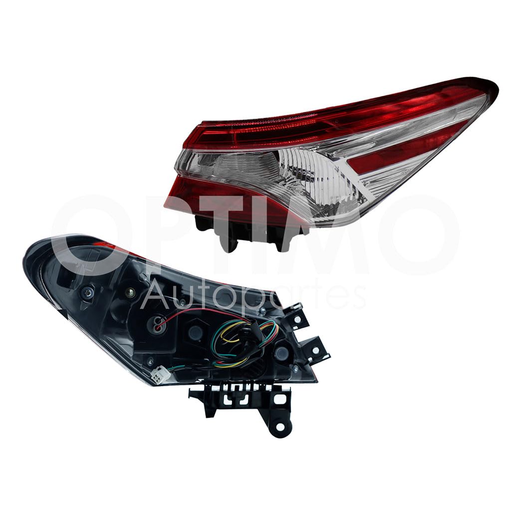 Calavera Derecha Exterior Compatible con CAMRY 2018 2019 2020 2021 2022 C/ARNES CLARA (ROJO/BLANCO)