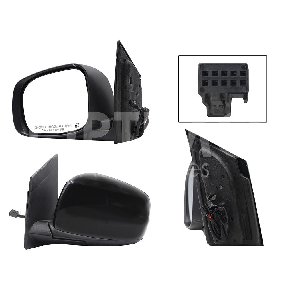 CHRYSLER / DODGE GRAND CARAVAN 2008 2009 2010 2011 2012 2013 2014 2015 2016 ESPEJO IZQ ELECT NEGRO P/PINTAR (3PINES) (TOWN & COUNTRY 08-16)