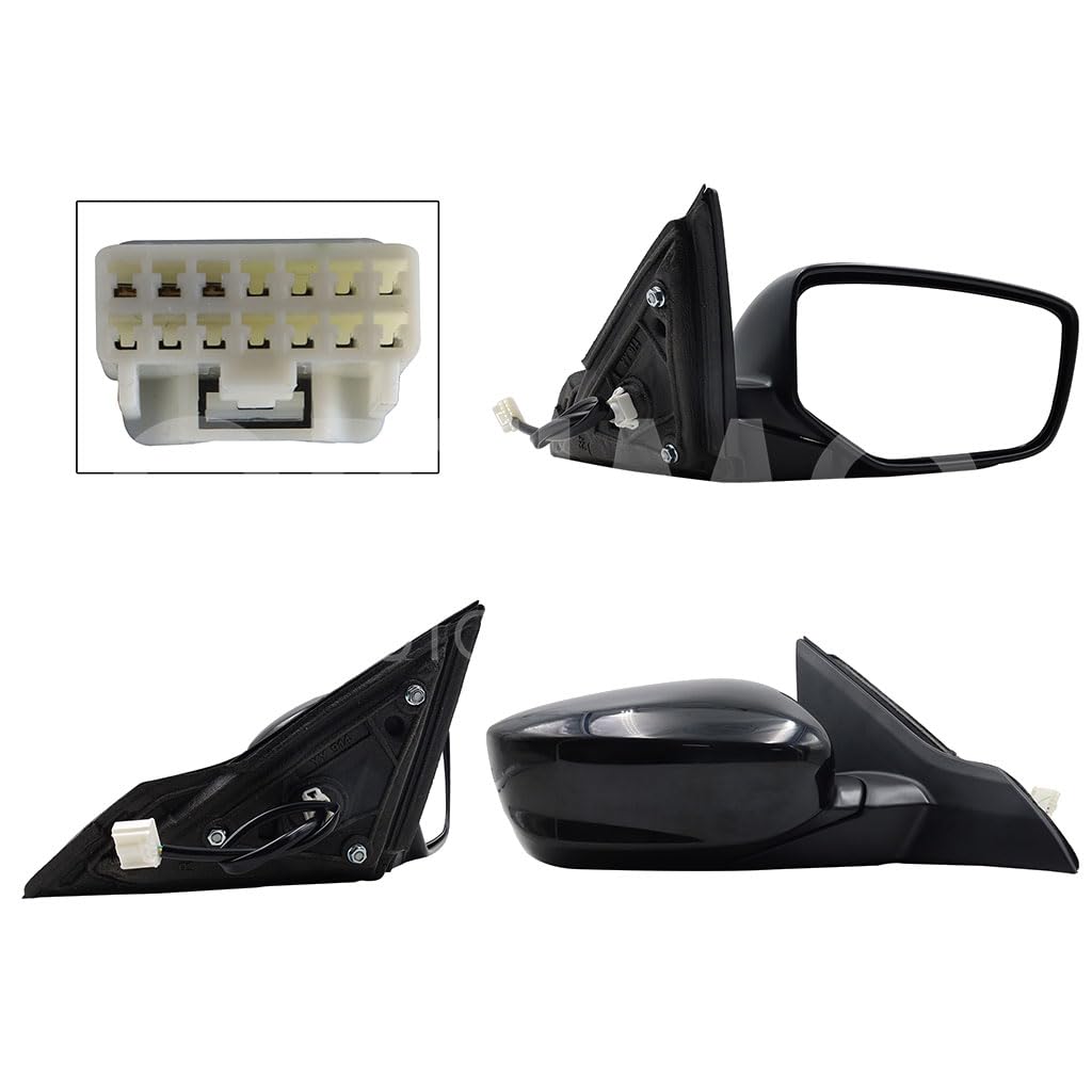 HONDA ACCORD SEDAN 2013 2014 2015 2016 2017 ESPEJO DER ELECT NEGRO P/PINTAR (3PINES) 4PTAS