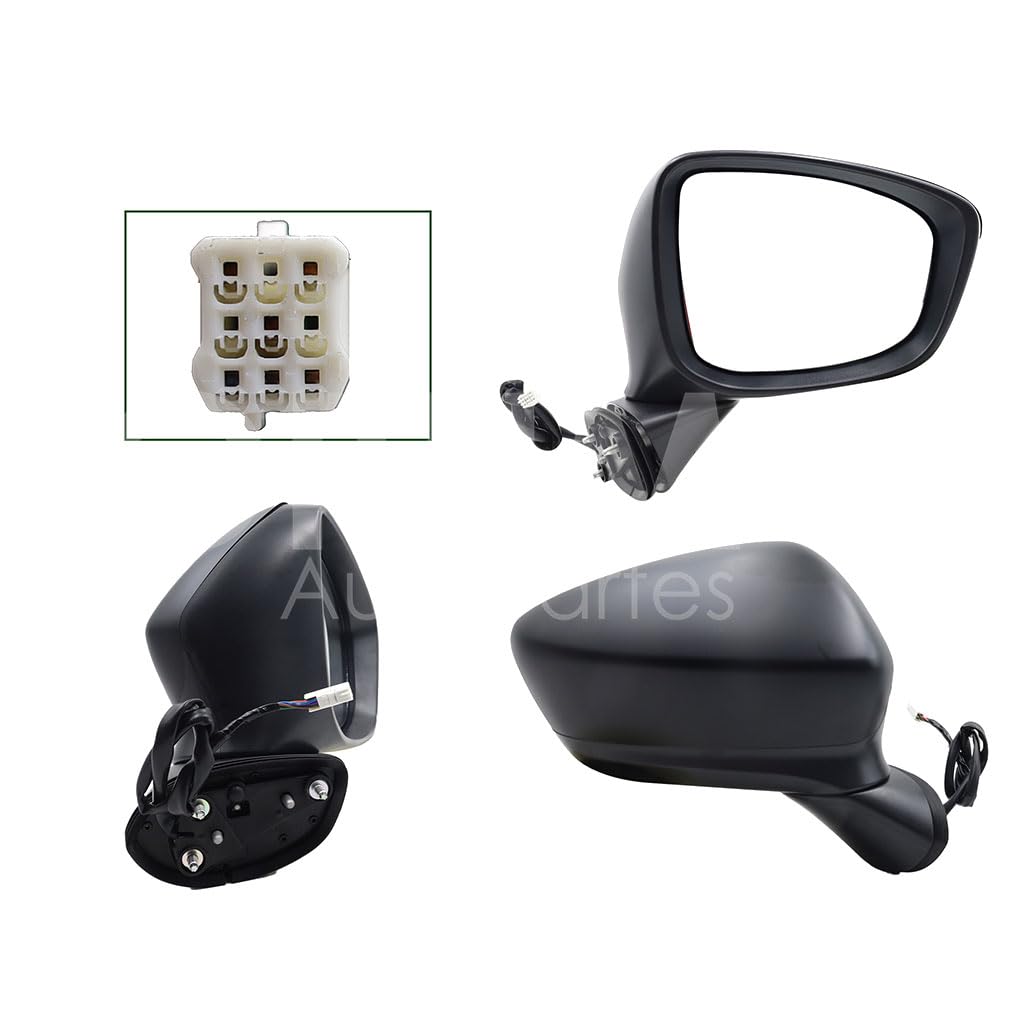 MAZDA CX-5 2013 2014 ESPEJO DER ELECT NEGRO P/PINTAR C/LUZ DIRECCIONAL C/DESEMPAÑANTE (6PINES)