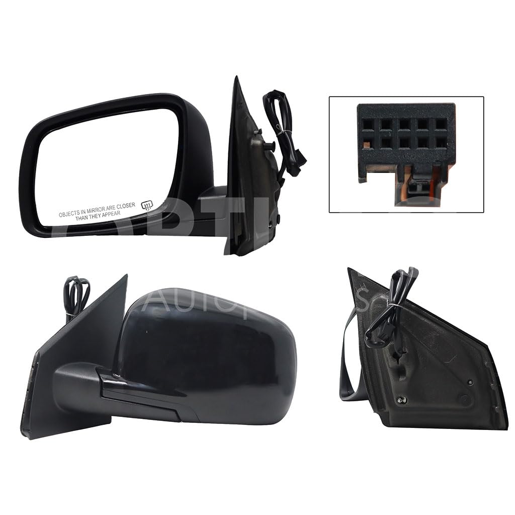 CHRYSLER / DODGE JOURNEY 2009 2010 2011 2012 2013 2014 2015 2016 2017 2018 2019 2020 ESPEJO IZQ ELECT NEGRO P/PINTAR C/DESEMPAÑANTE (5PINES) (BASE INT METALICA)