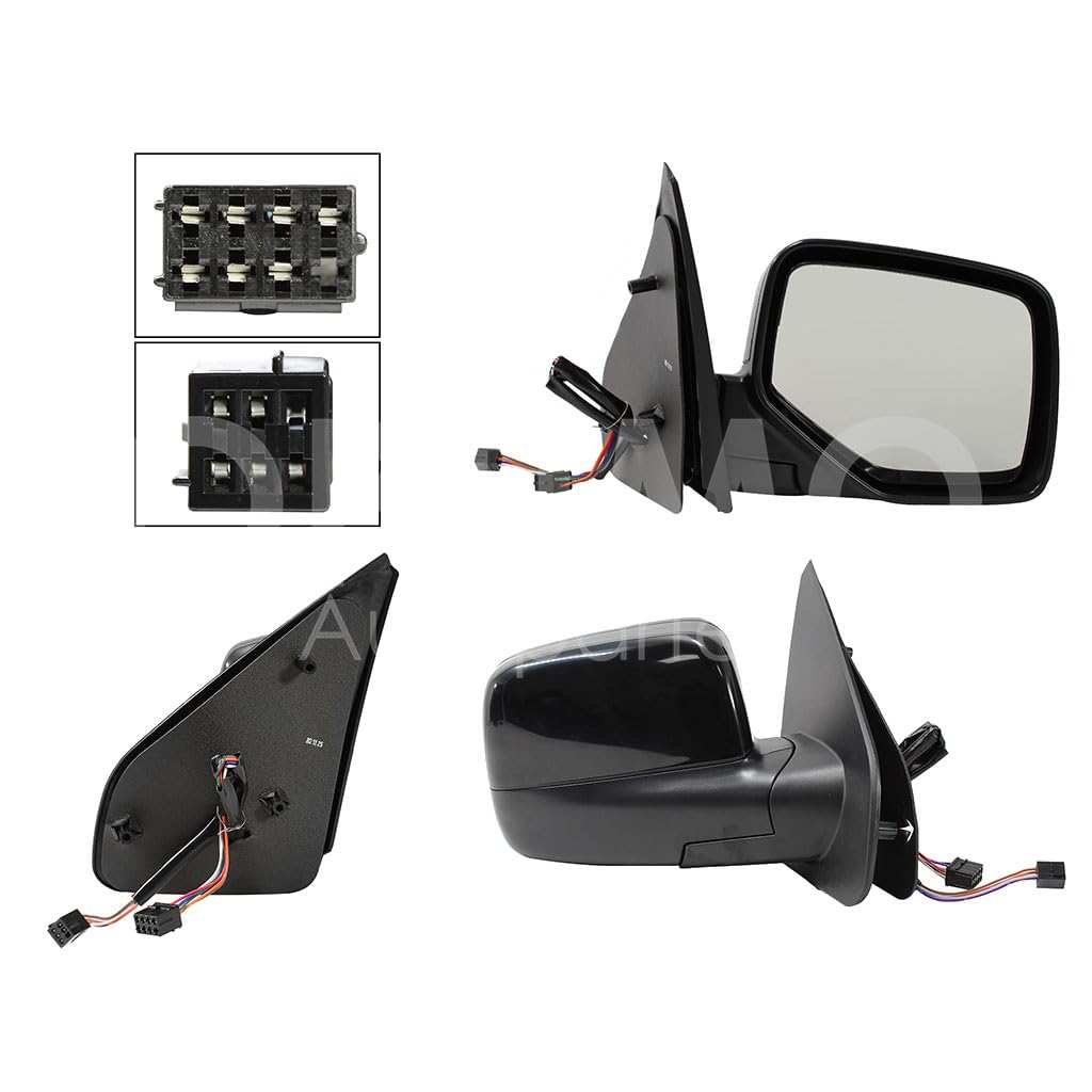 FORD ECOSPORT 2004 2005 2006 2007 2008 2009 2010 2011 2012 ESPEJO DER ELECT NEGRO P/PINTAR (2 CONECTORES 7-5PINES)