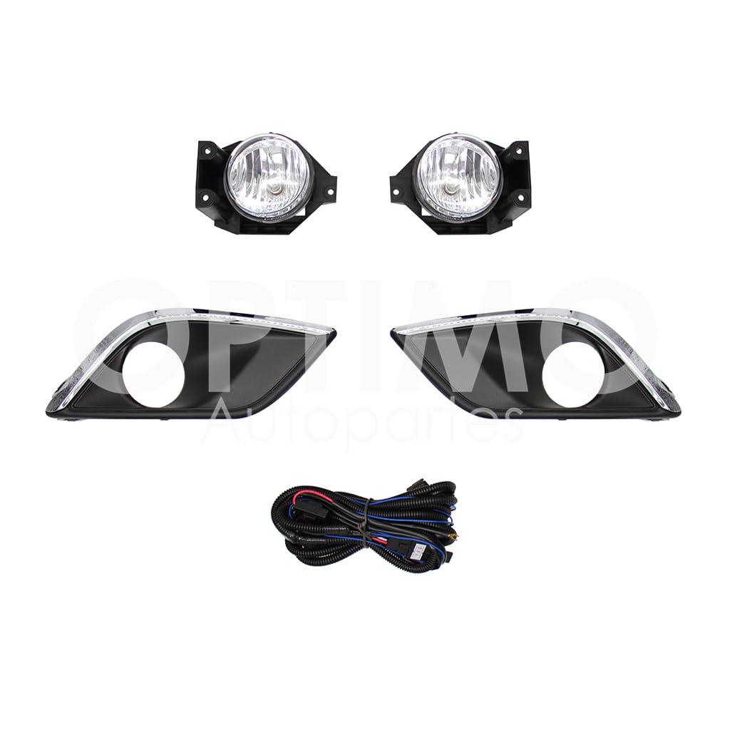 CHEVROLET AVEO 2018 2019 2020 2021 2022 2023 KIT FARO AUX C/CABLES C/REJILLAS NEGRAS FILO CROMO C/FOCOS