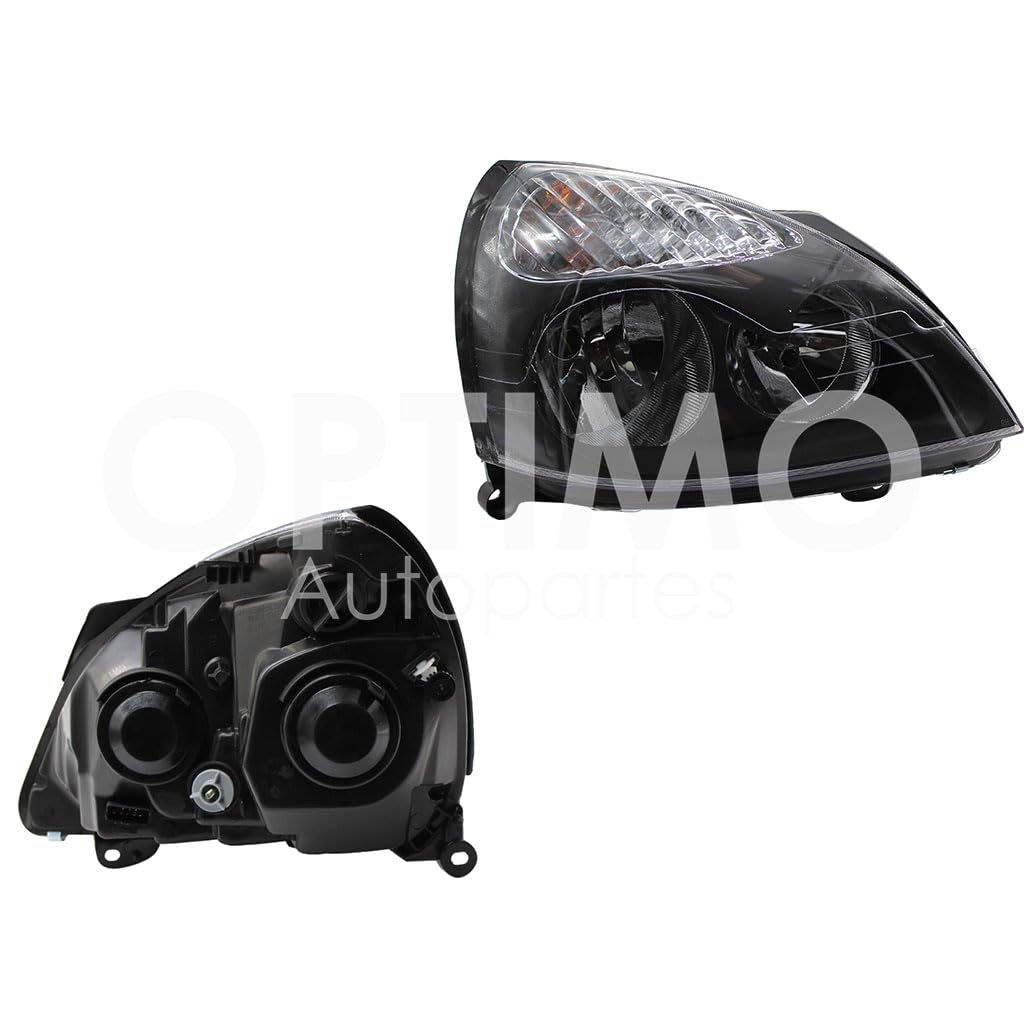 Faro Derecho Compatible con CLIO 2002 2003 2004 2005 2006 2007 2008 2009 2010 F/CROMADO CON NEGRO