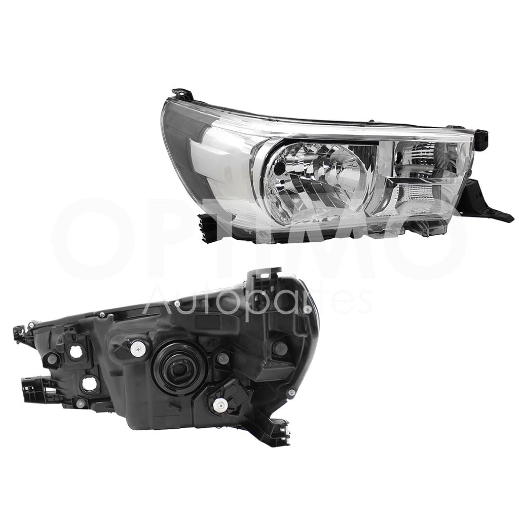 Faro Derecho Compatible con HILUX 2/4WD 2016 2017 2018 2019 2020 F/CROMADO C/MOTOR (SENCILLA 21-22/LUJO)