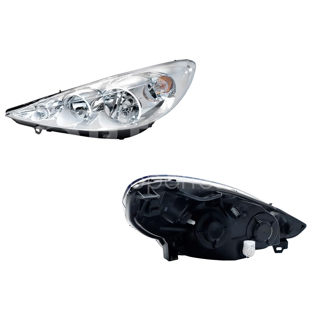 Faro Izquierdo Compatible con PG-207 2008 2009 2010 2011 2012 2013 F/CROMADO (MODELO LATINOAMERICANO)