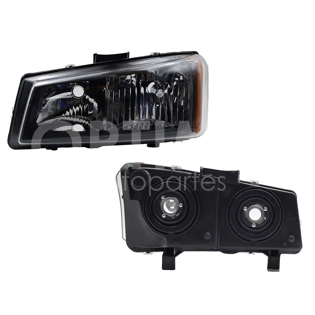Faro Izquierdo Compatible con SILVERADO 1500/2500 2003 2004 2005 2006 F/NEGRO C/MICA AMBAR (SUBURBAN 04-06)