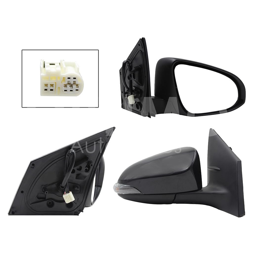 TOYOTA COROLLA 2014 2015 2016 2017 2018 2019 ESPEJO DER ELECT NEGRO P/PINTAR C/LUZ DIRECCIONAL C/DESEMPAÑANTE (7PINES)