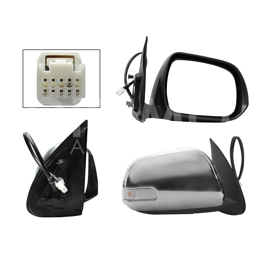 TOYOTA HILUX 2012 2013 2014 2015 ESPEJO DER ELECT CROMO C/LUZ DIRECCIONAL (5PINES)