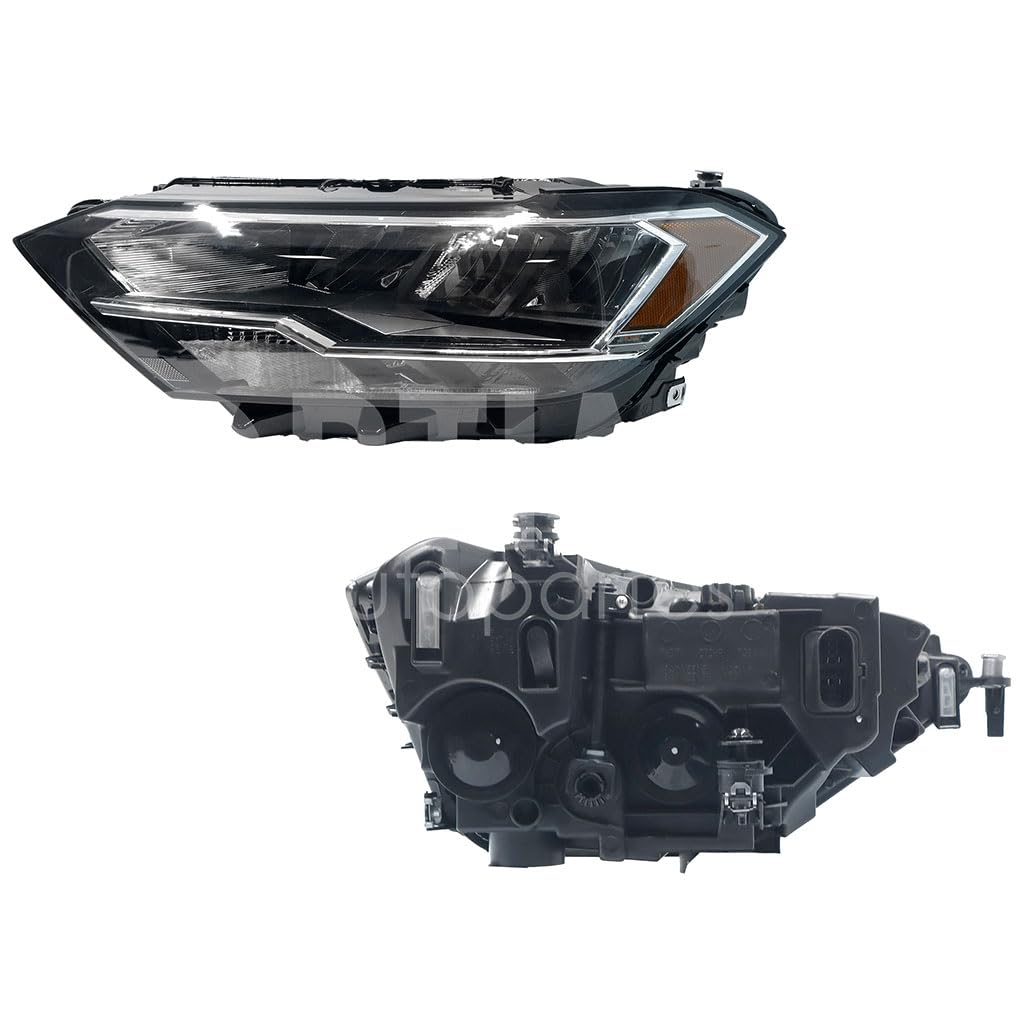 VOLKSWAGEN JETTA A7 2019 2020 2021 2022 2023 2024 FARO IZQ F/NEGRO C/LED C/MICA AMBAR (VERSION TRENDLINE-COMFORTLINE-R-LINE)