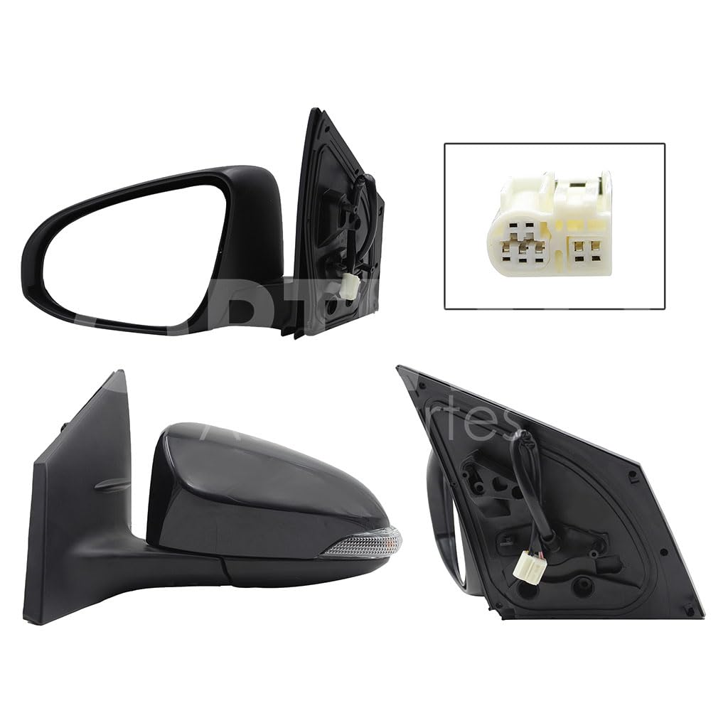 TOYOTA COROLLA 2014 2015 2016 2017 2018 2019 ESPEJO IZQ ELECT NEGRO P/PINTAR C/LUZ DIRECCIONAL C/DESEMPAÑANTE (7PINES)