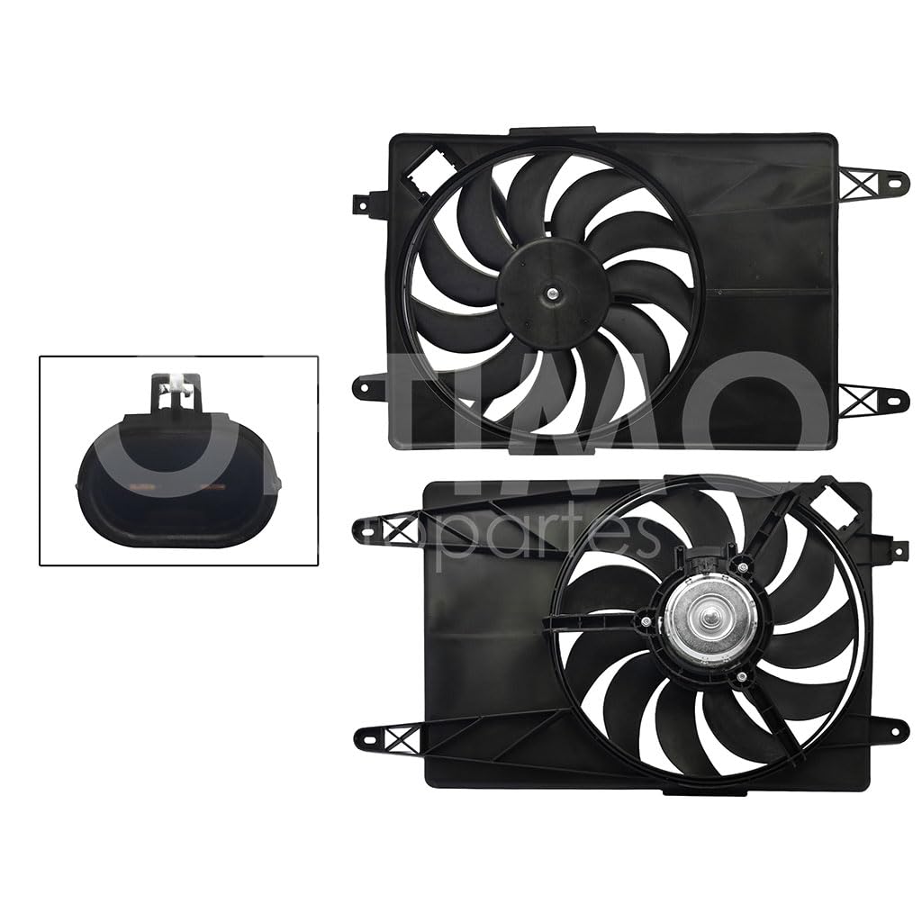 Moto Ventilador Compatible con FIESTA FIRST 1.6L 2003 2004 2005 2006 2007 2008 2009 2010 C/AIRE > Con Tolva > Sin Resistencia 2PIN (ECOSPORT 04-12)