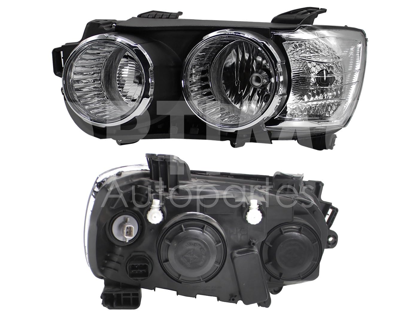 Faro Izquierdo Compatible con SONIC 2012 2013 2014 2015 2016 F/CROMADO S/MICA C/ARILLO CROMO 5PIN (VERSION LTZ)