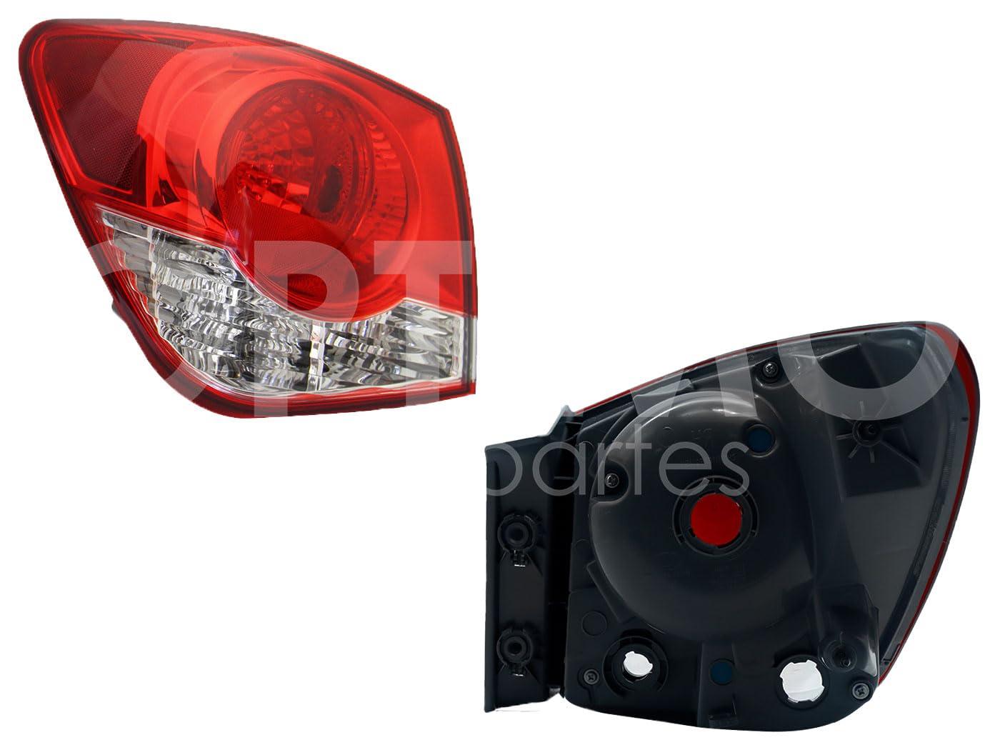 Calavera Izquierda Exterior Compatible con CRUZE 2010 2011 2012 2013 2014 2015 S/ARNES (ROJO/BLANCO)