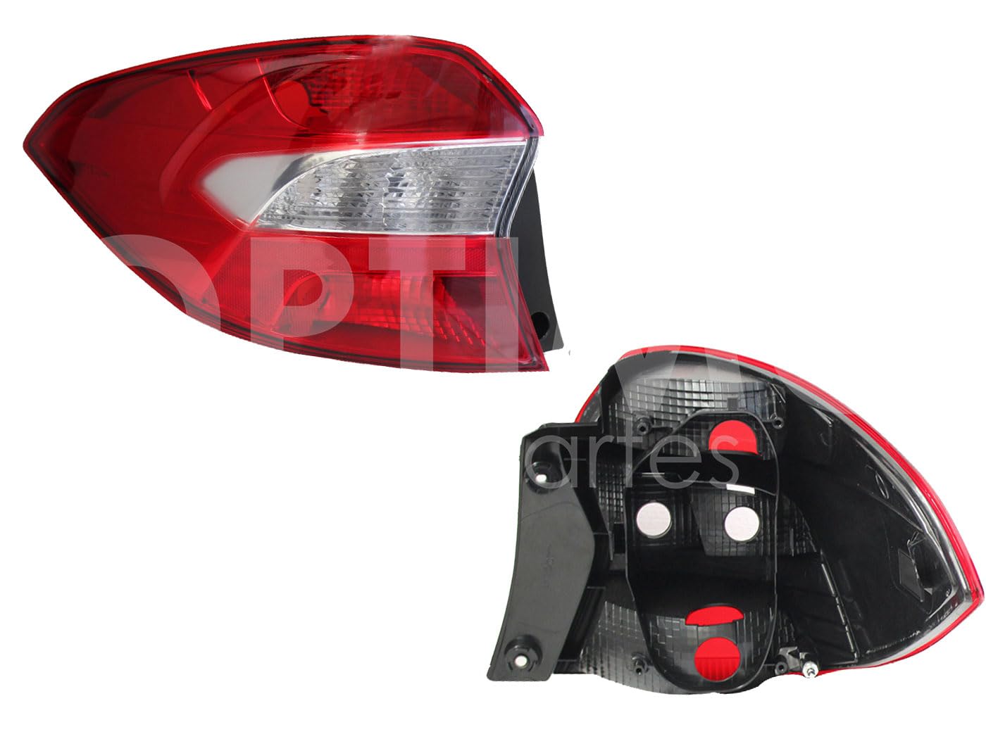 Calavera Izquierda Compatible con FIGO SEDAN 2019 2020 2021 2022 S/ARNES 4PTAS (ROJO/BLANCO)