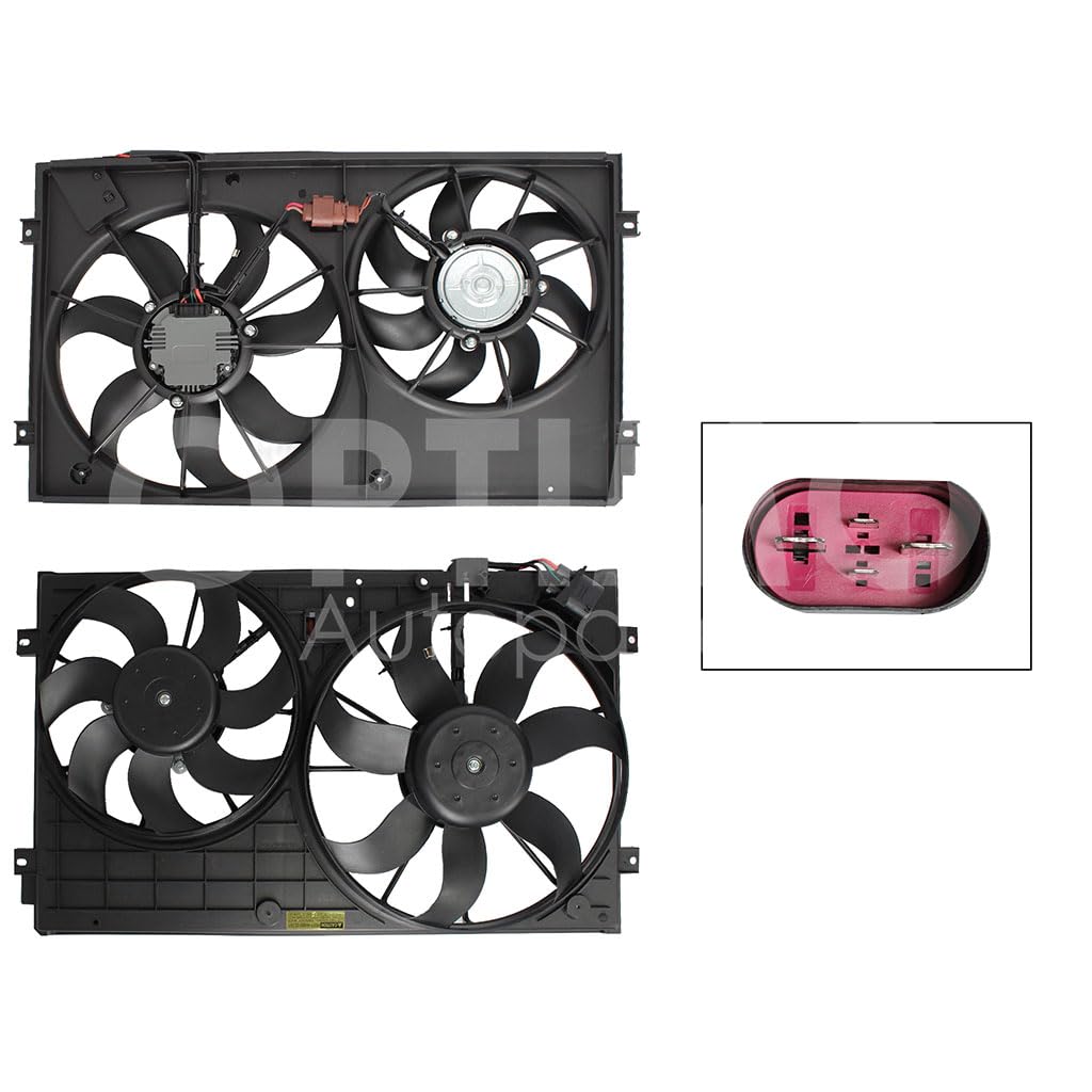 Moto Ventilador Compatible con BORA 1.9L DIESEL 2006 2007 2008 2009 2010 C/AIRE > Con Tolva 2-4PIN (2ASPAS)