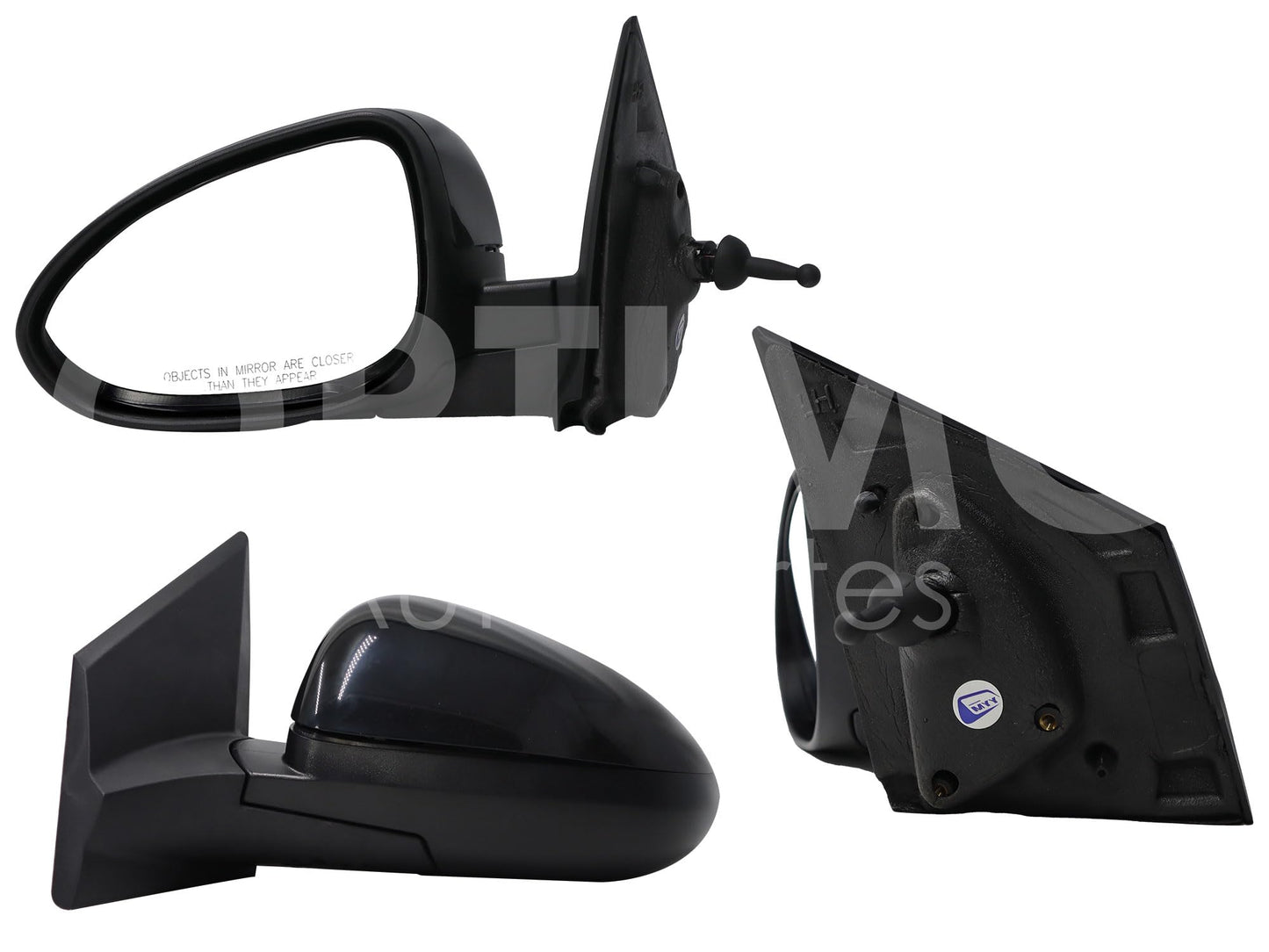 CHEVROLET SONIC 2012 2013 2014 2015 2016 2017 2018 ESPEJO IZQ MANUAL NEGRO P/PINTAR C/CONTROL (SEDAN/H-BACK)