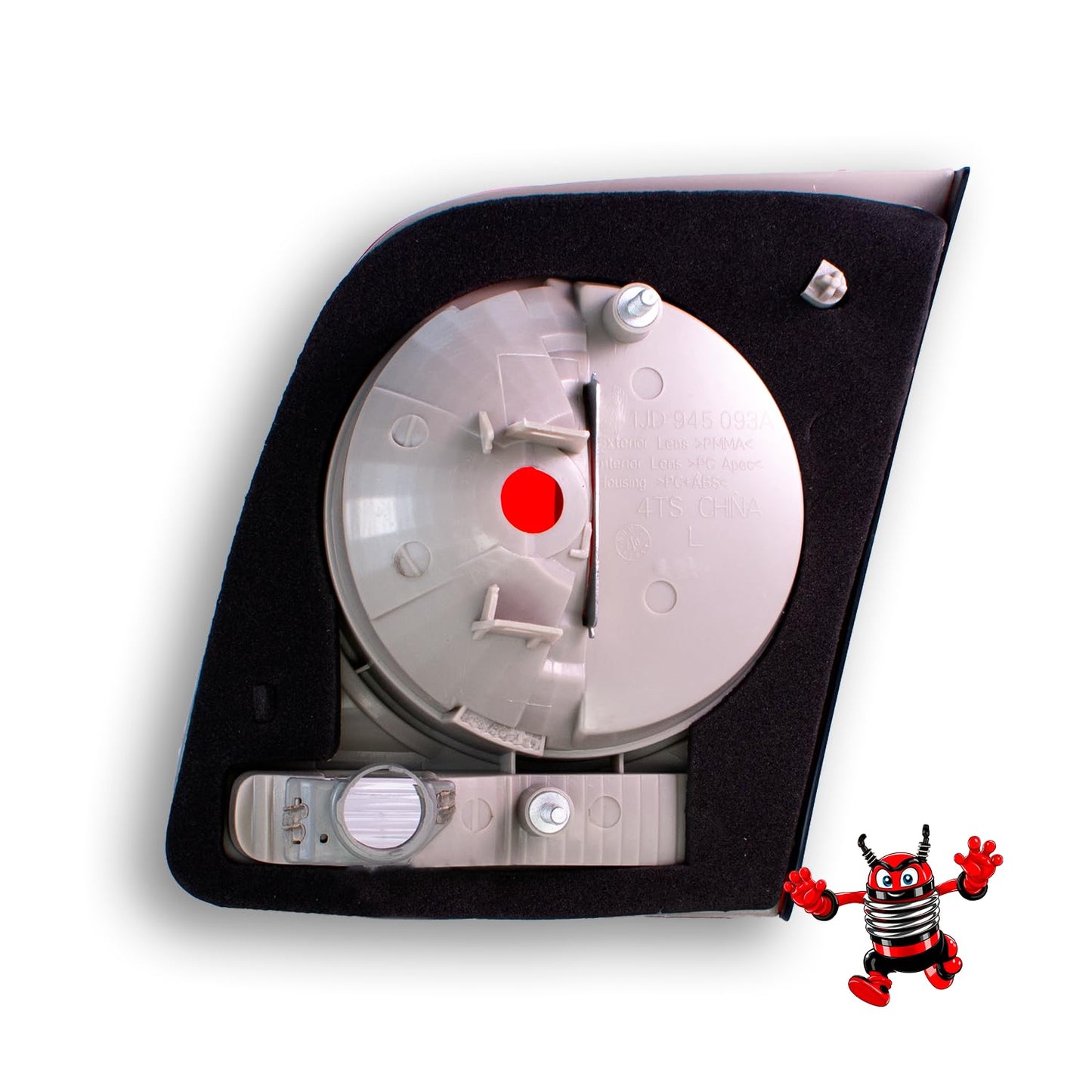 Calavera Izquierdo Interior sin Arnes Clara Compatible con VW Jetta Clasico 2008 2009 2010 2011 2012 2013 2014 2015 | Rojo Blanco