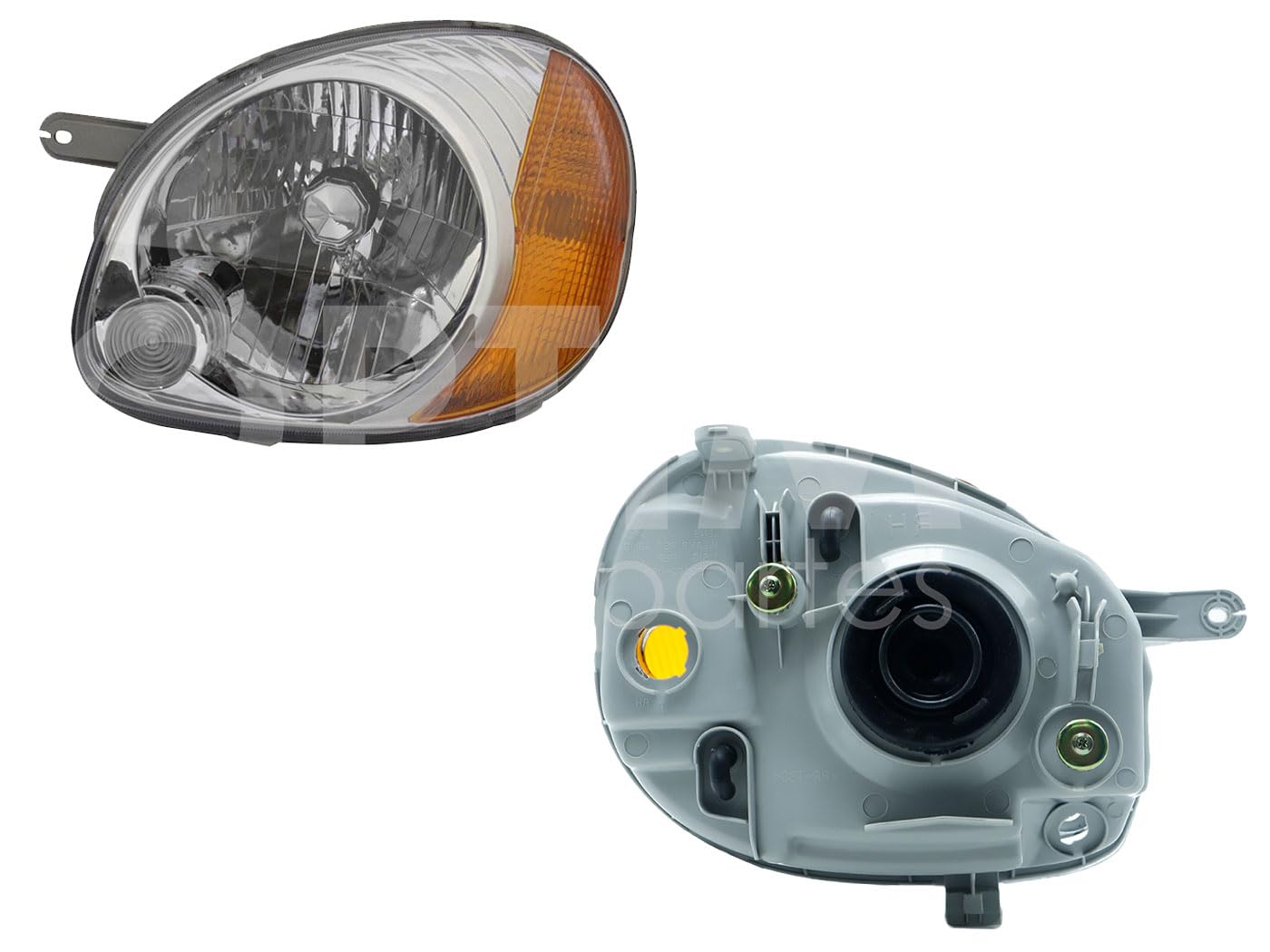 2002 - 2004 CHRYSLER / DODGE ATOS FARO IZQ F/CROMADO LISO C/CUARTO AMBAR