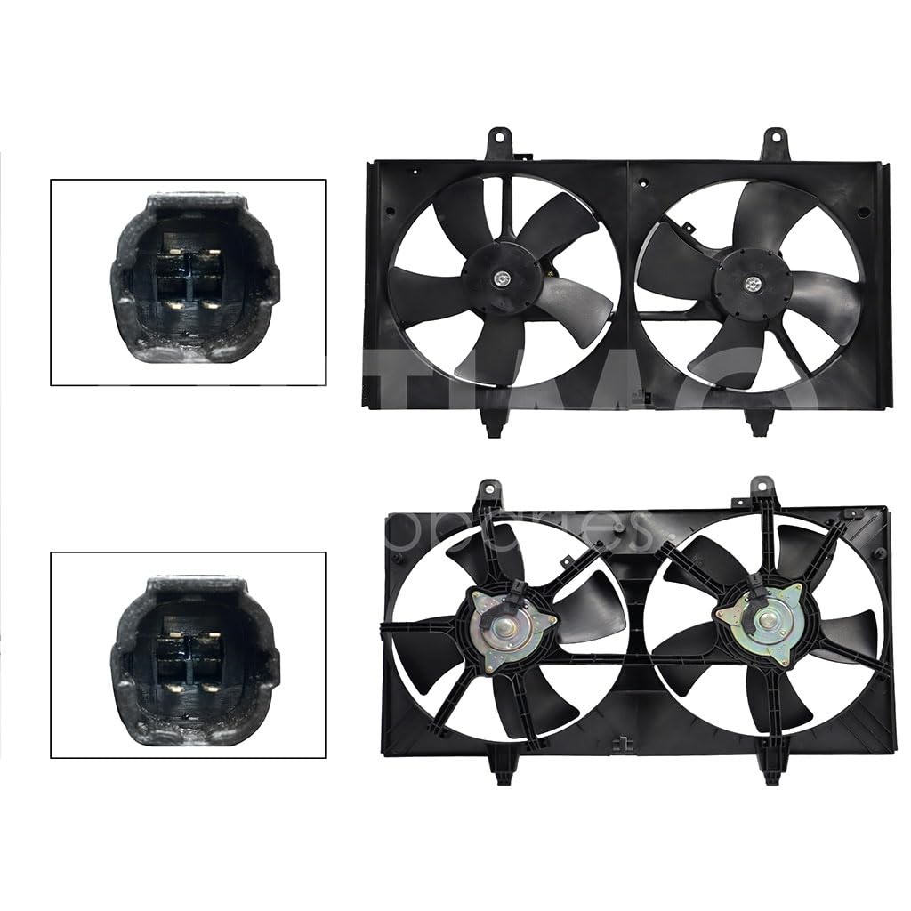 Moto Ventilador Compatible con ALTIMA 2.5L/3.5L 2002 2003 2004 2005 2006 C/AIRE > Con Tolva > Sin Resistencia 4PIN (MAXIMA 04-08) (2ASPAS)