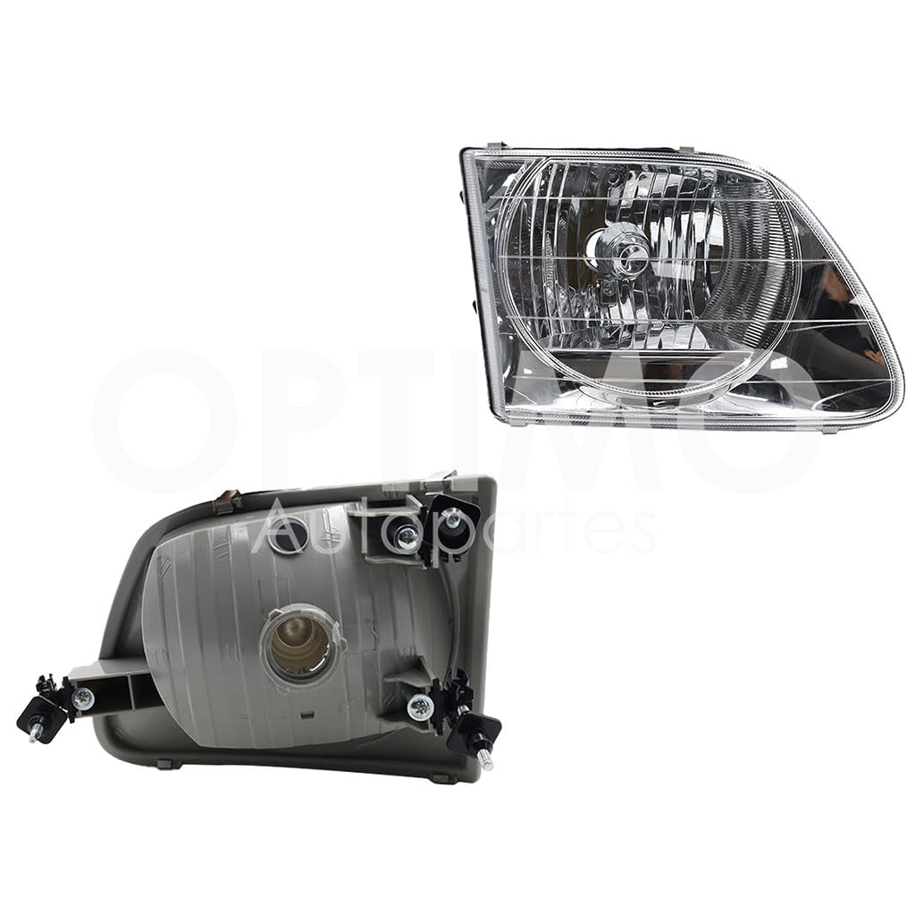 Faro Derecho Compatible con F-150 1997 1998 1999 2000 2001 2002 2003 F/CROMADO LISO C/AJUSTES (F-250/LOBO/EXPEDITION 97-02)