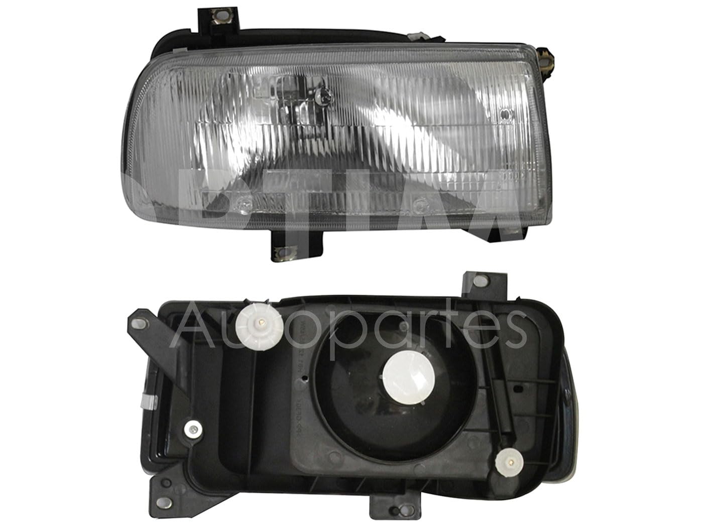 VOLKSWAGEN JETTA A3 1993 1994 1995 1996 1997 1998 FARO IZQ F/CROMADO C/BASE PLASTICO VIDRIO RAYADO