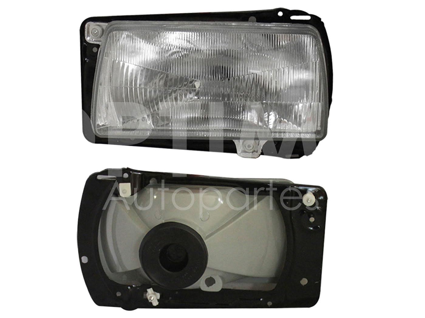 VOLKSWAGEN JETTA A2 1987 1988 1989 1990 1991 1992 FARO IZQ F/CROMADO C/BASE PLASTICO VIDRIO RAYADO