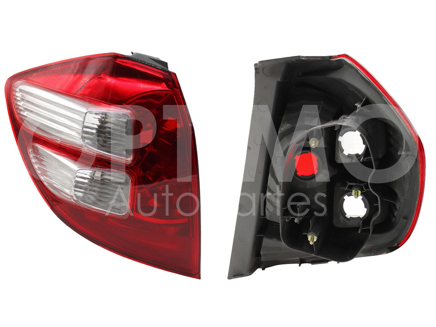 Calavera Izquierda Compatible con FIT 2009 2010 2011 2012 2013 2014 S/ARNES (ROJO/BLANCO/BLANCO)