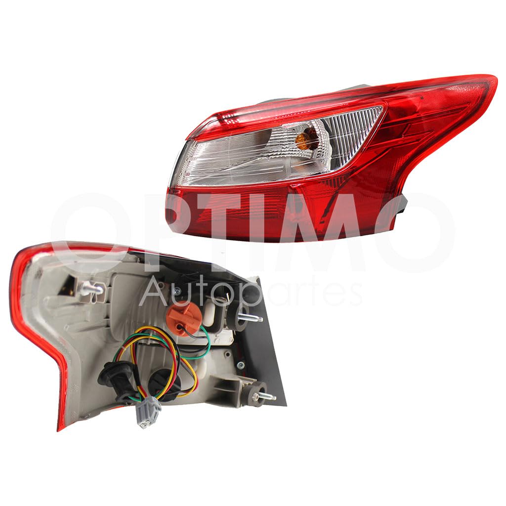 Calavera Derecha Exterior Compatible con FOCUS SEDAN 2012 2013 2014 C/ARNES 4PTAS (ROJO/BLANCO)