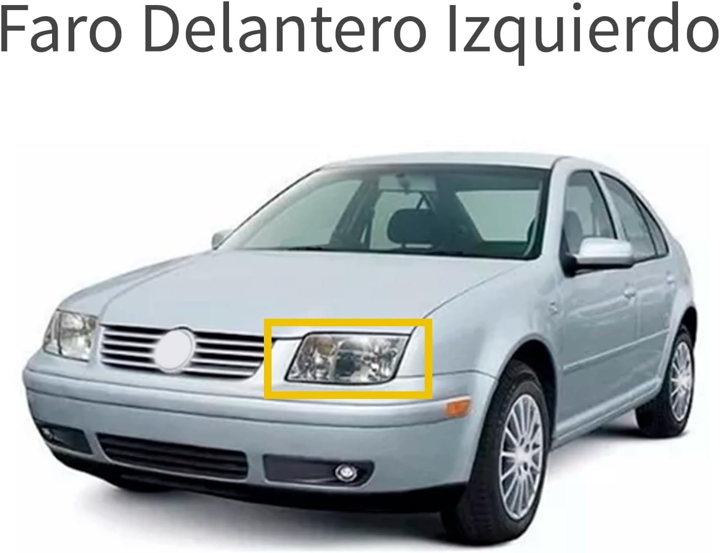 Faro Delantero Izquierdo compatible VW Jetta A4 1999 2000 2001 2002 2003 2004 2005 2006 2007 | Sin Lupa