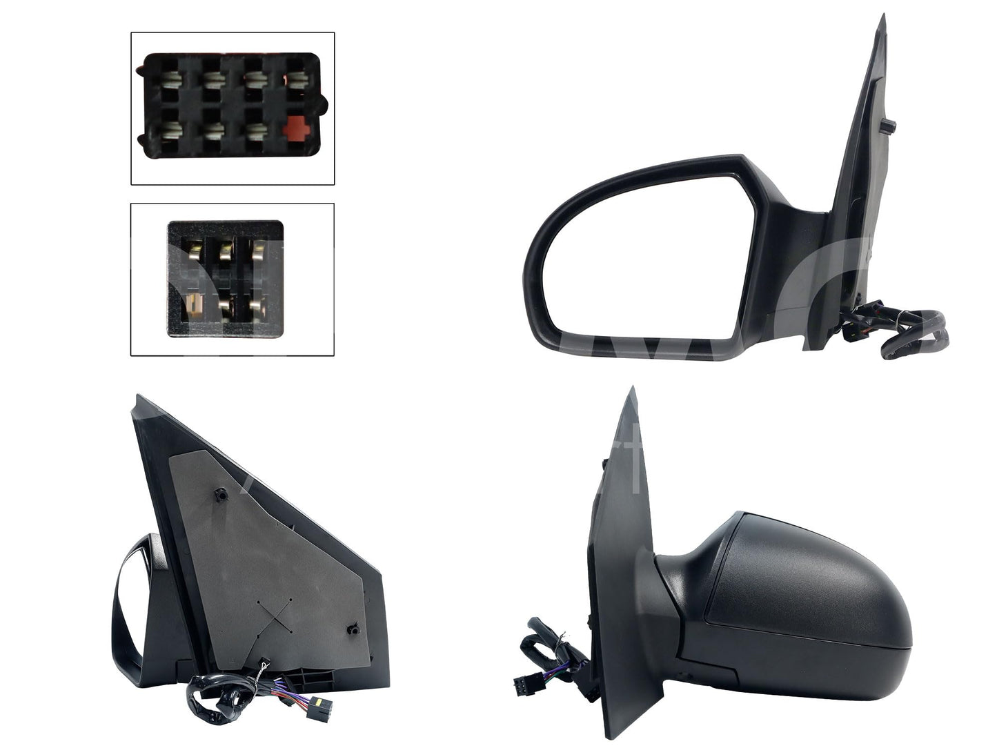 FORD FIESTA FIRST 2003 2004 2005 2006 2007 2008 2009 2010 ESPEJO IZQ ELECT NEGRO POROSO (3 CONECTORES 7-2-7PINES)