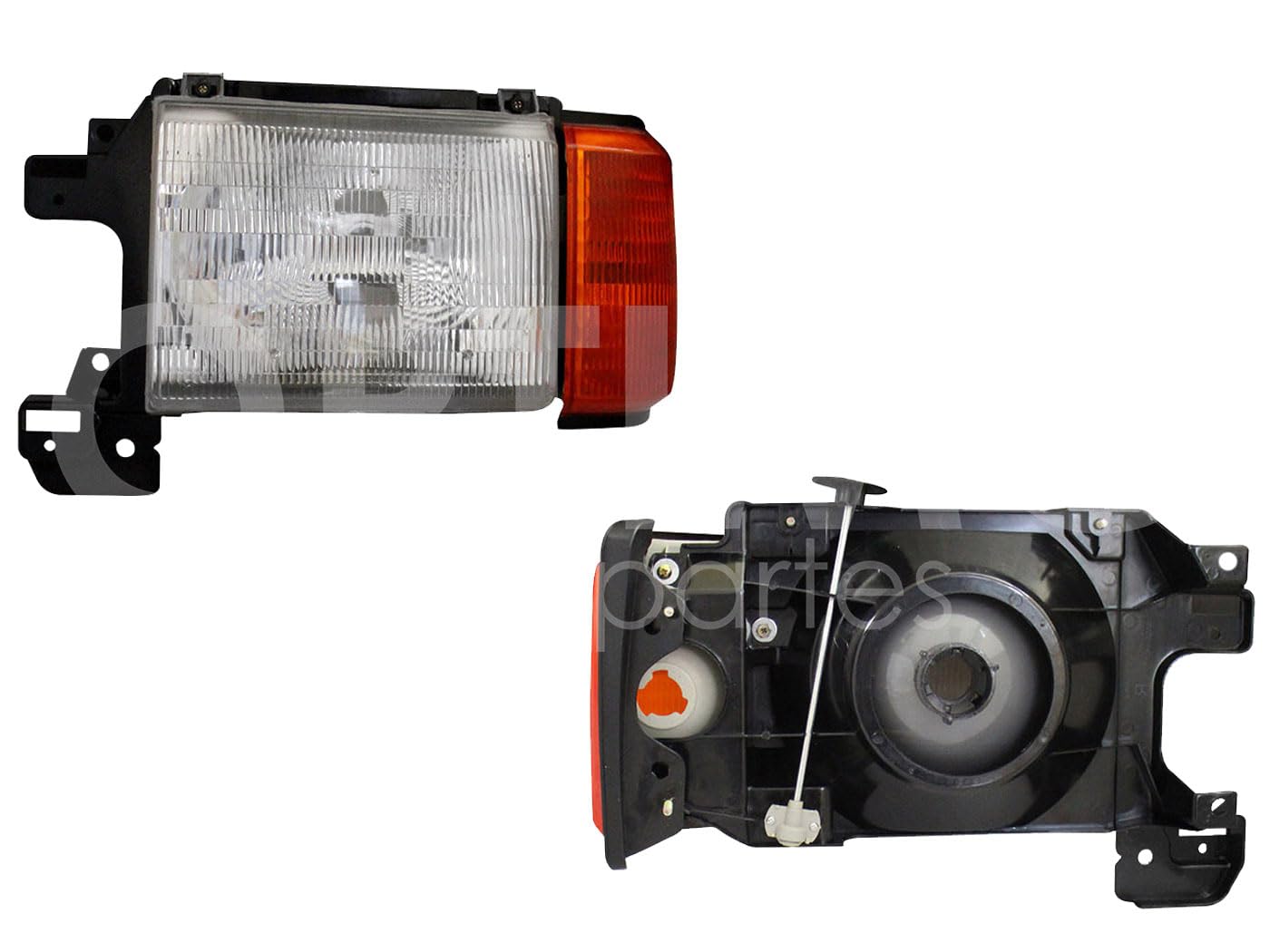 1987 - 1991 FORD F-150 FARO IZQ C/CUARTO AMBAR C/FILO NEGRO C/BASE (F-250)