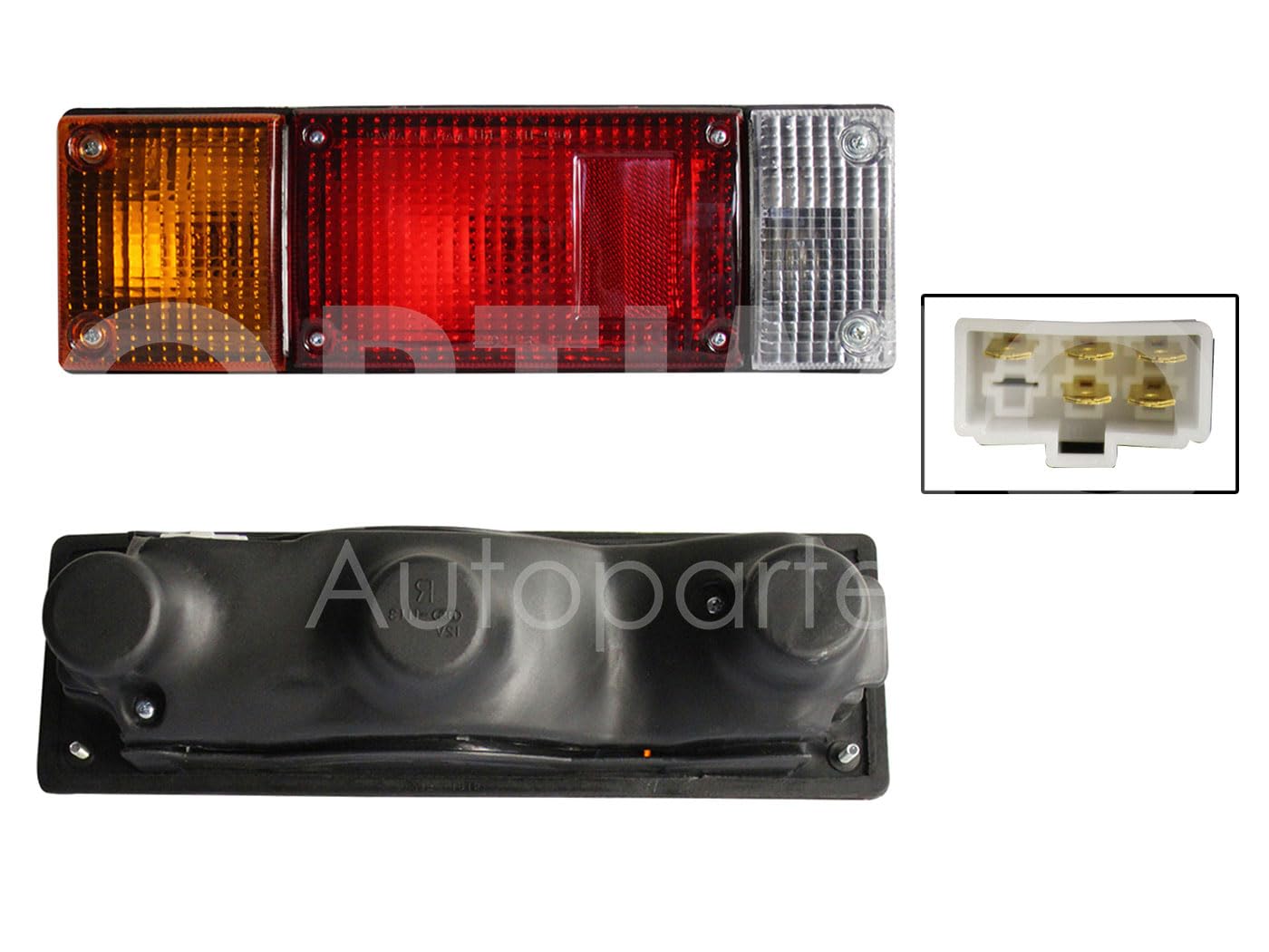 1994 - 2007 NISSAN D-21 CALAVERA IZQ S/ARNES ESTACA (D-22 08-15/D-23 16-24) (BLANCO/ROJO/AMBAR)