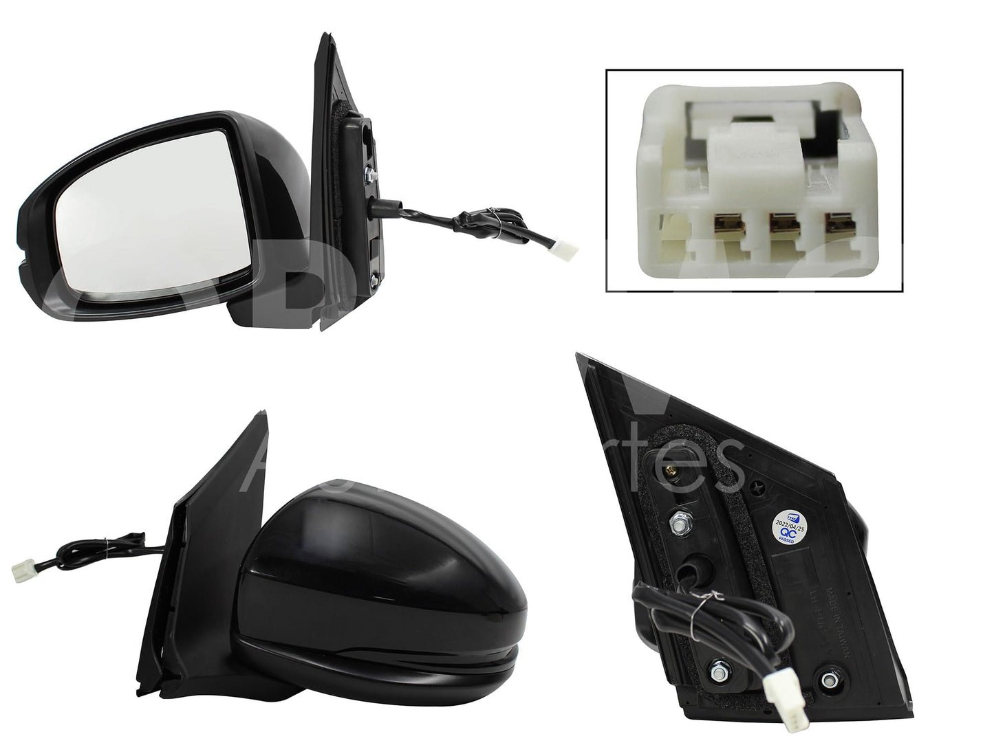 HONDA CITY 2014 2015 2016 2017 2018 2019 2020 ESPEJO IZQ ELECT NEGRO P/PINTAR (3PINES)