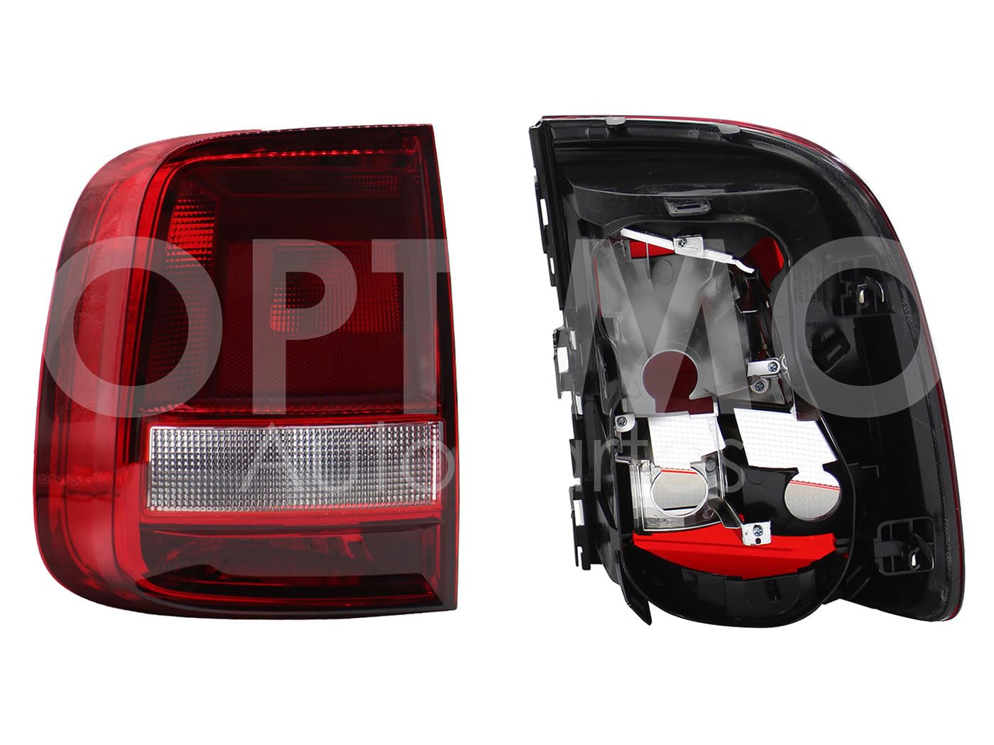 CALAVERA izquierdo S/ARNES CLARA (ROJO/BLANCO) COMPATIBLE CON VOLKSWAGEN SAVEIRO2017-2023