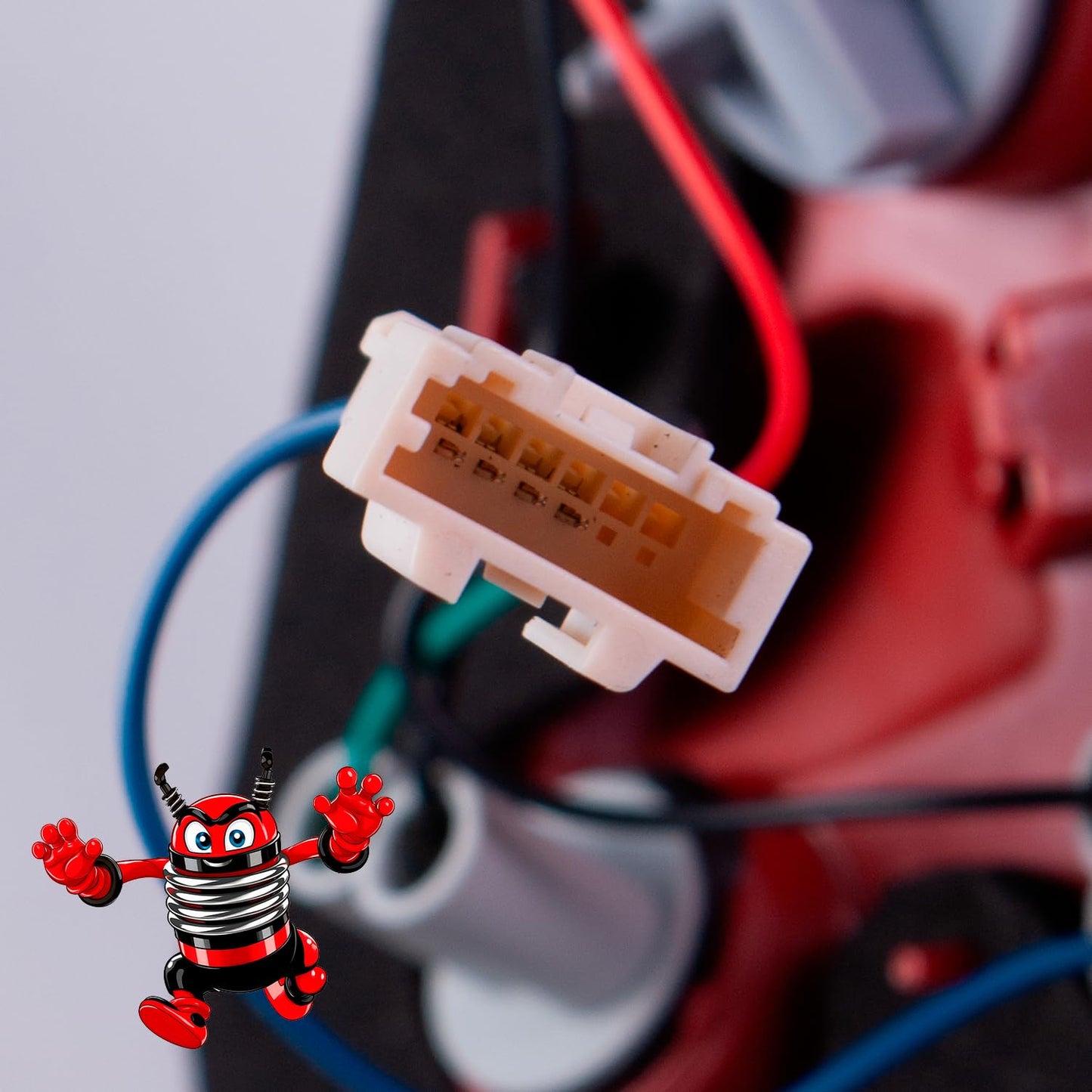 Calavera Derecho Interior Compatible con Rio H-BACK 5 Puertas 2018 2019 202 2021 2022 2023 | Rojo Blanco | Con Arnes |