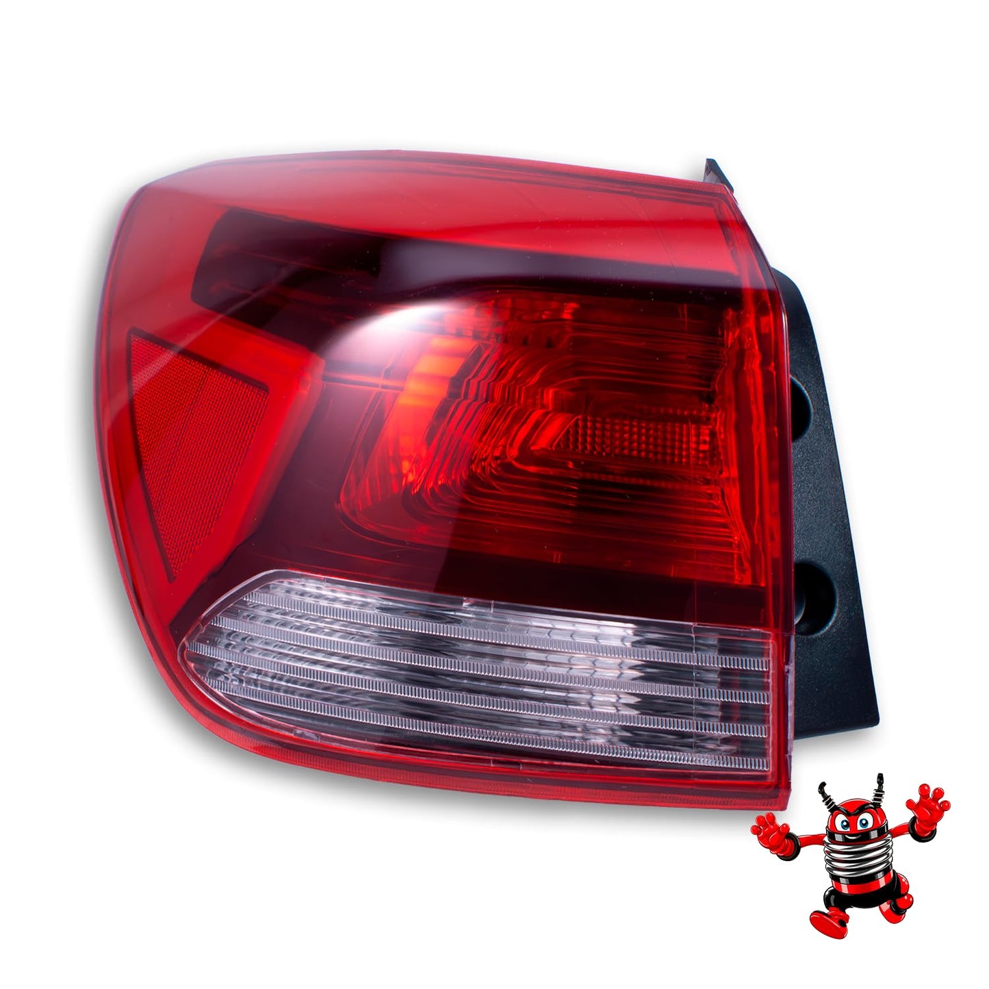 Calavera Izquierda Exterior Compatible con Rio H-Back 5 Puertas 2018 2019 202 2021 2022 2023 | Rojo Blanco | Sin Arnes (FCNA0122)