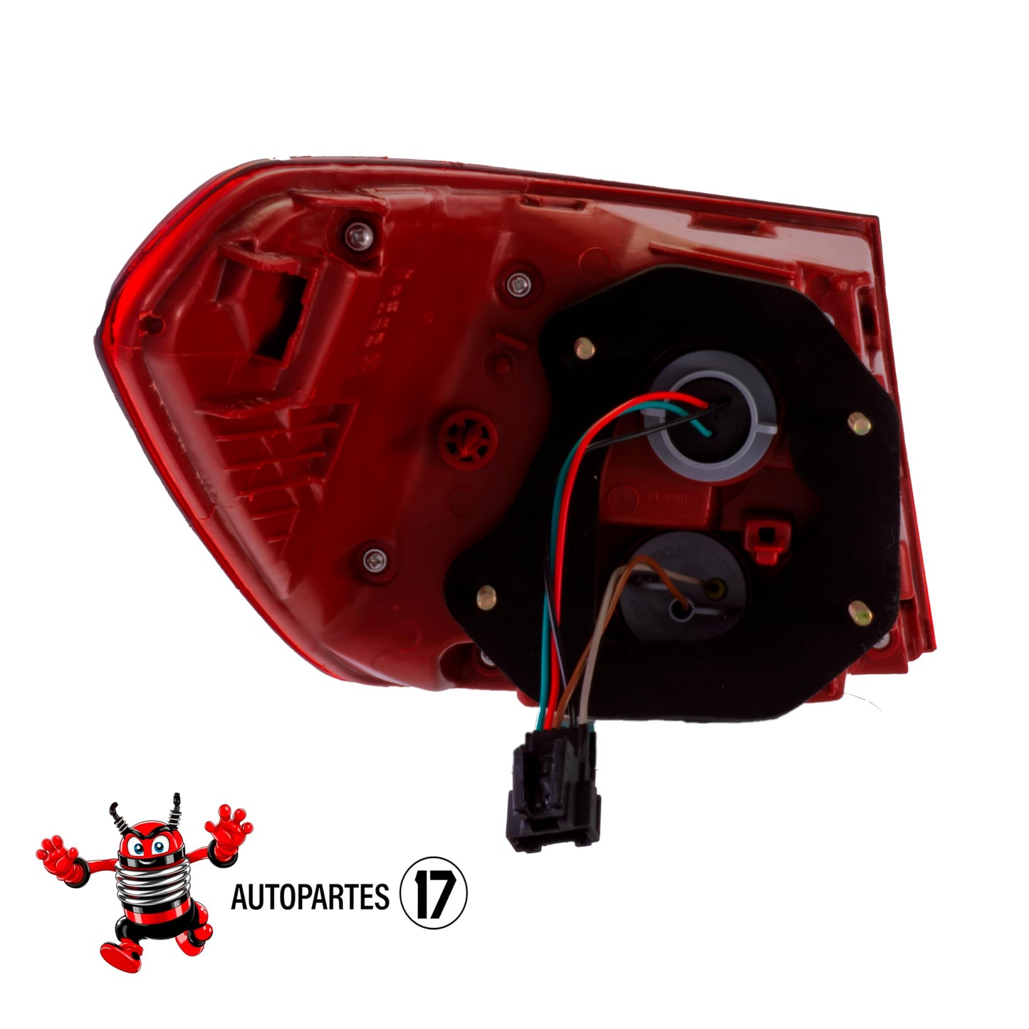 Calavera Exterior Derecha Compatible con Rio Sedan 4 Puertas 2018, 2019, 2020, 2021, 2022 y 2023 | Rojo Blanco | Con Arnes (FCNA0111) |