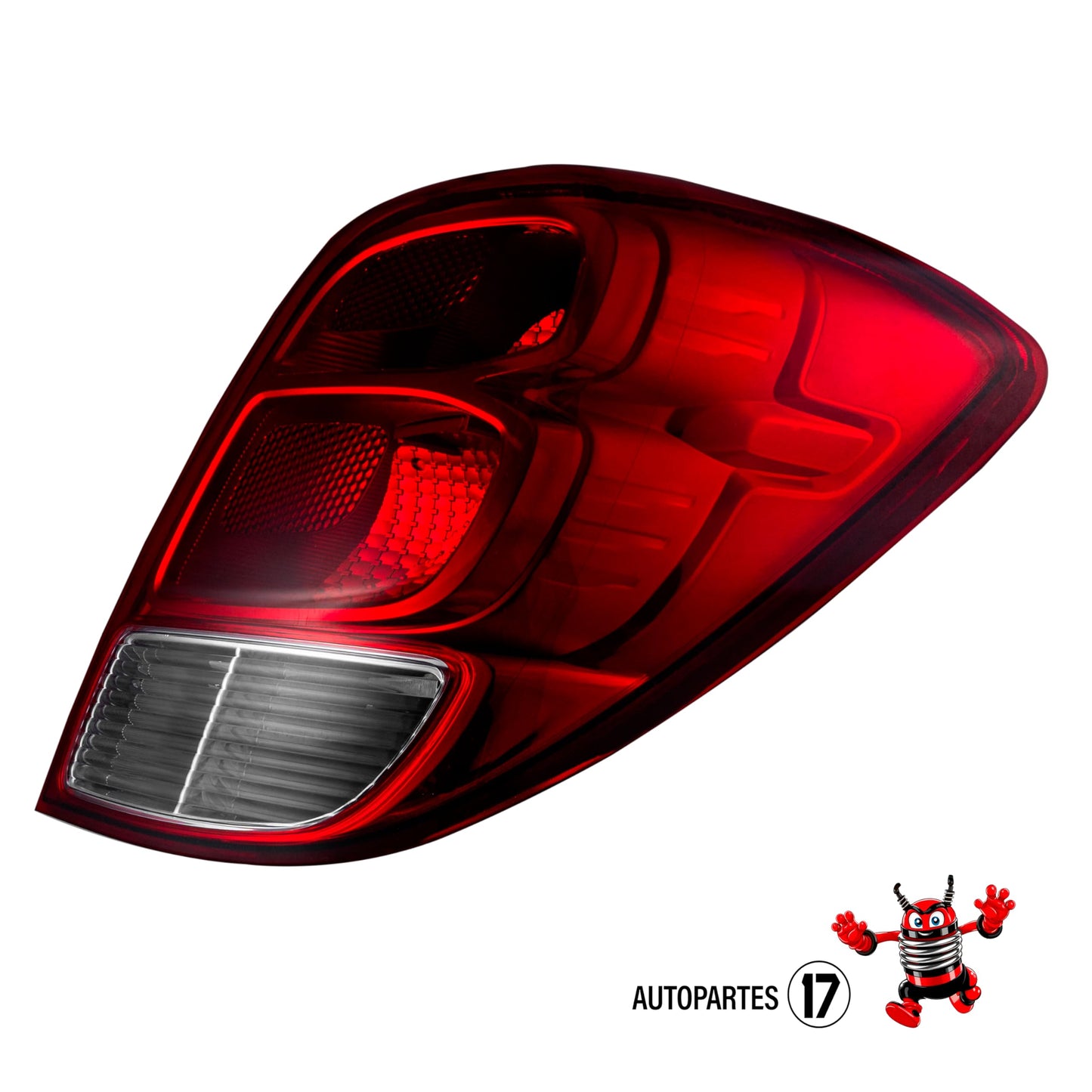 Calavera Derecha compatible con Beat Sedan 4 Puertas 2018 2019 2020 2021 | Sin Arnes | Color Rojo y Blanco |