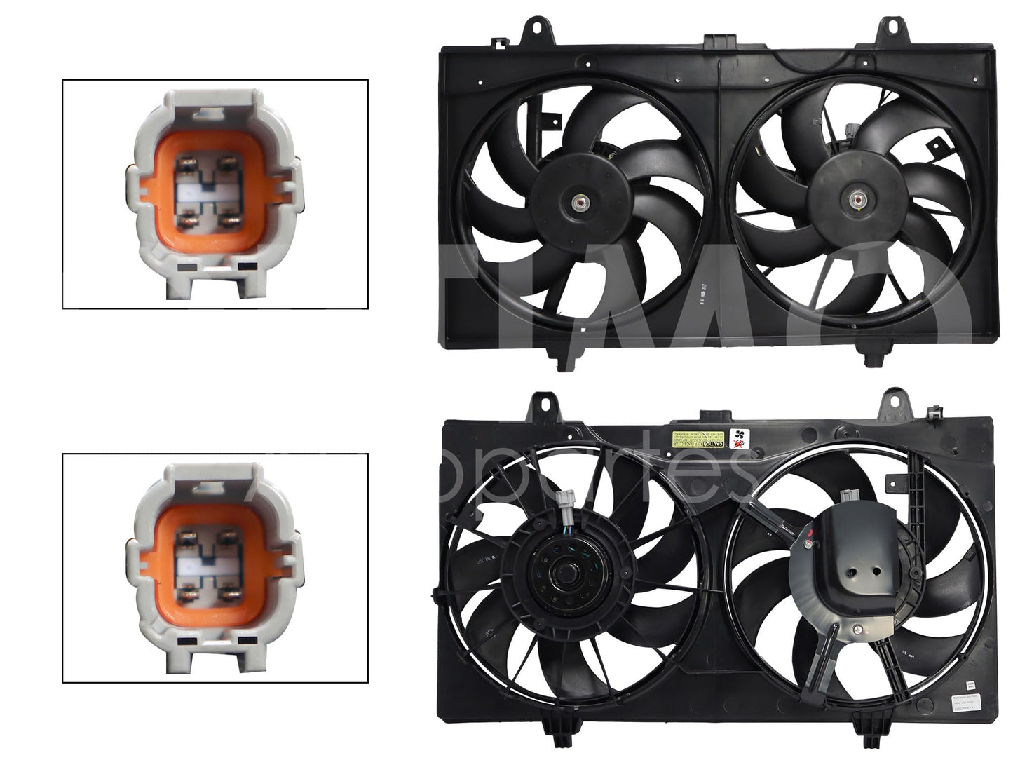 Moto Ventilador Compatible con SENTRA B16 2.5L 2007 2008 2009 2010 2011 2012 C/AIRE > Con Tolva > Sin Resistencia 4PIN (2ASPAS)