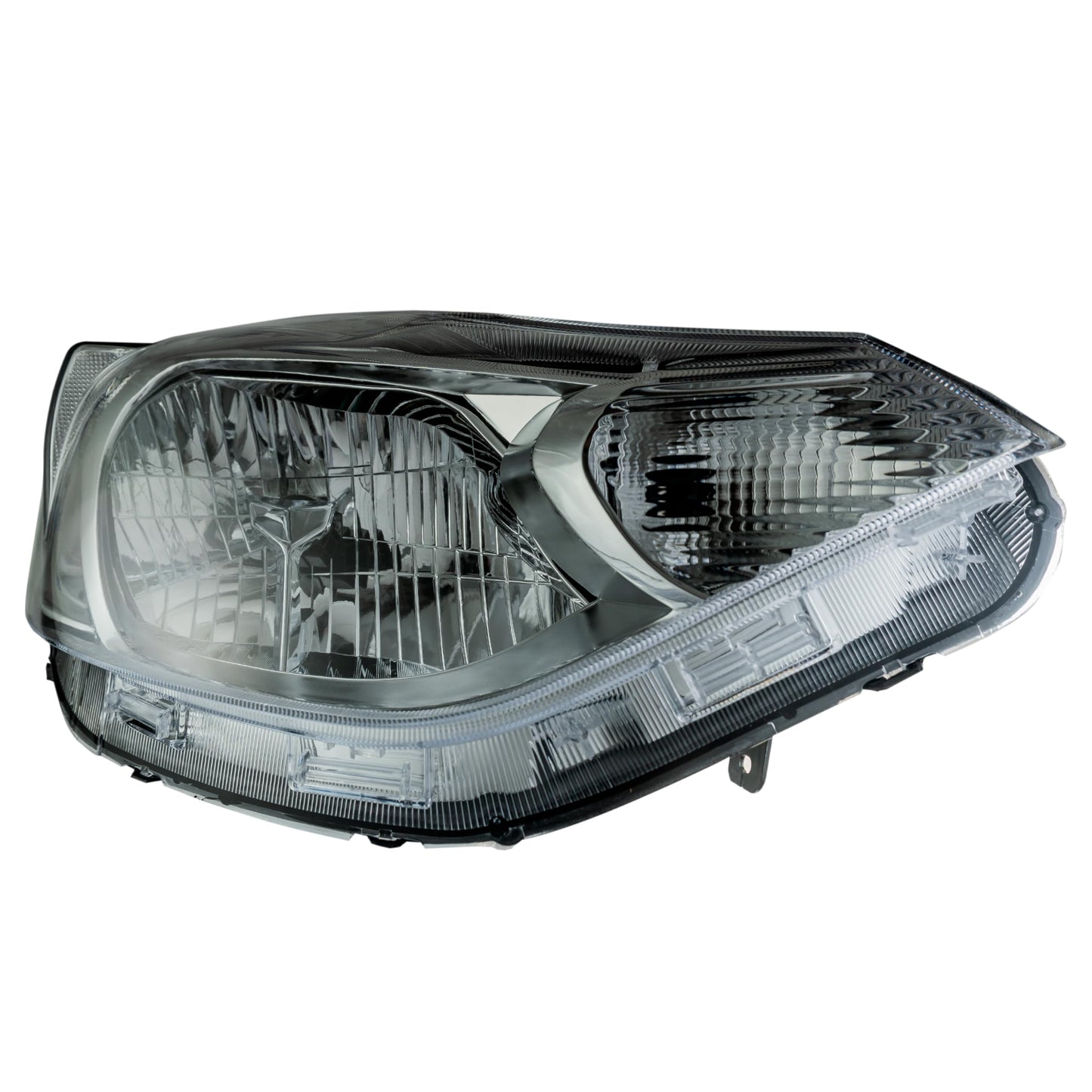 Faro Delantero Derecho compatible con Aveo 2018 2019 2020 2021 2022 2023 | Totalmente Cromado | Con Motor