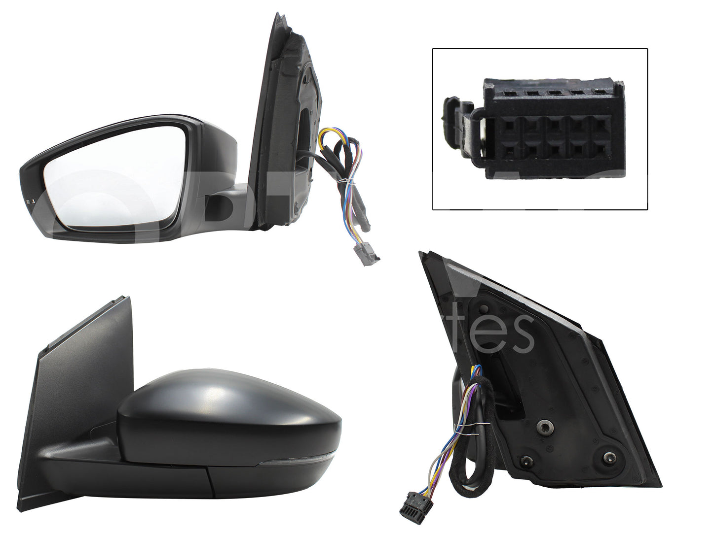 VOLKSWAGEN POLO 2013 2014 2015 2016 2017 2018 2019 2020 2021 ESPEJO IZQ ELECT NEGRO P/PINTAR C/LUZ DIRECCIONAL (6PINES) (VENTO 16-22)