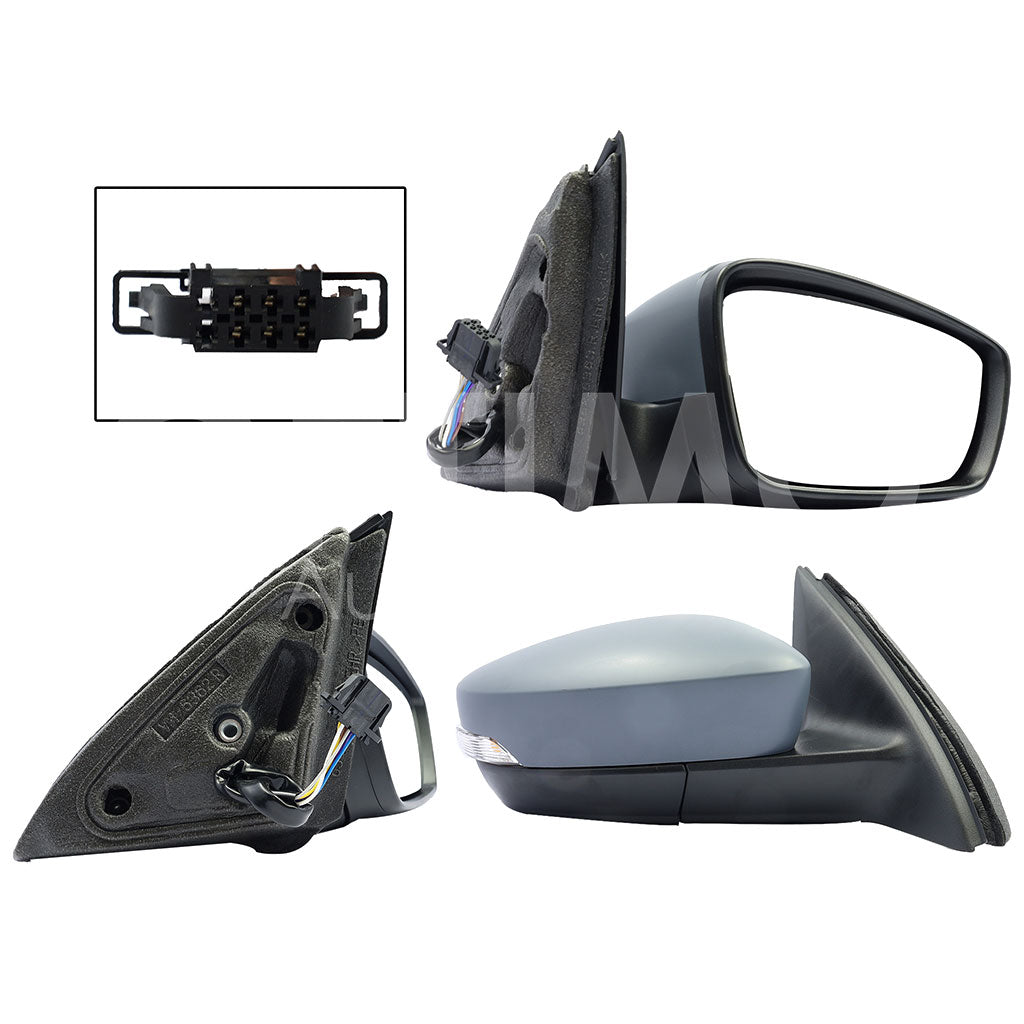 SEAT TOLEDO 2013 2014 2015 2016 2017 2018 2019 ESPEJO DER ELECT NEGRO P/PINTAR C/LUZ DIRECCIONAL C/DESEMPAÑANTE (6PINES)