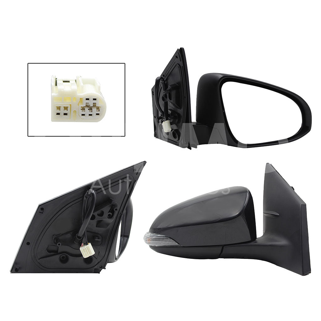 TOYOTA COROLLA 2014 2015 2016 2017 2018 2019 ESPEJO DER ELECT NEGRO P/PINTAR C/LUZ DIRECCIONAL C/DESEMPAÑANTE (7PINES)