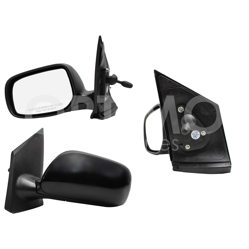 TOYOTA YARIS SEDAN 2006 2007 2008 2009 2010 2011 2012 2013 2014 2015 ESPEJO IZQ MANUAL NEGRO P/PINTAR C/CONTROL 4PTAS