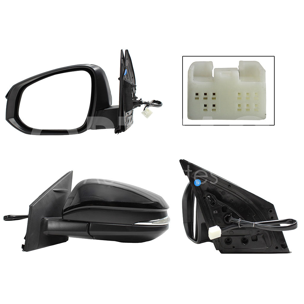 TOYOTA RAV-4 2013 2014 2015 2016 2017 2018 ESPEJO IZQ ELECT NEGRO P/PINTAR C/LUZ DIRECCIONAL (5PINES)